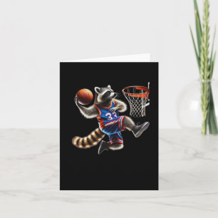 Raccoon Basketball Dunk Art - Fun Sports Animal Il Karte