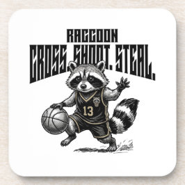 Raccoon Basketball Star - Cross Shoot Steal Graph Getränkeuntersetzer