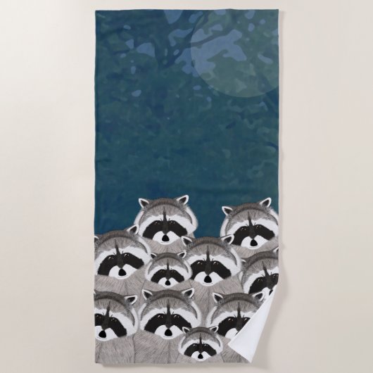 Raccoon Beach Handtuch (Vorderseite)