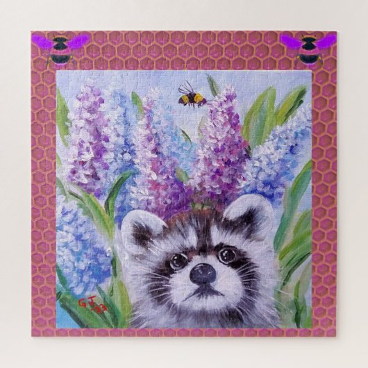 Raccoon Bee and Blume SPRING BUZZ Puzzles (Vertikal)