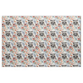 Raccoon bei Blume Stoff (Fat Quarter (45,7 x 55,9 cm))