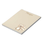 Raccoon Beige Notizblock (Rotiert)