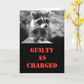 Raccoon Belated Geburtstag Karte (Gelbe Blume)