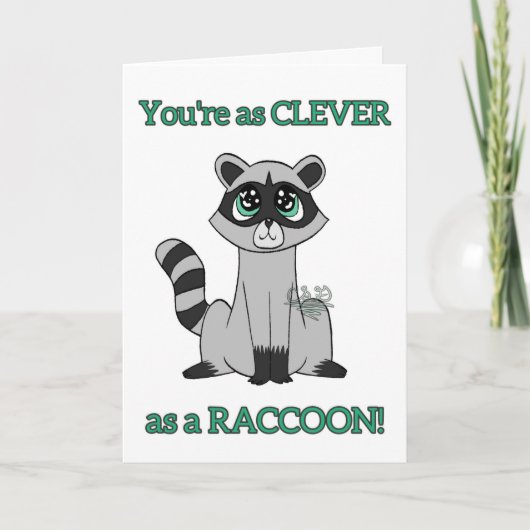 Raccoon Birthday Card Karte (Vorderseite)