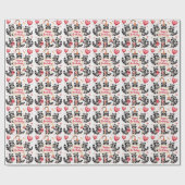 Raccoon Birthday Celebration Scene - Birthday Geschenkpapier (Flach)