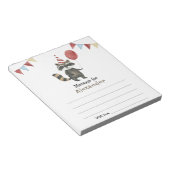 Raccoon birthday time capsule message notizblock (angewinkelt)