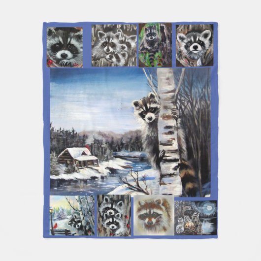 Raccoon Blanket Fleecedecke (Vorderseite)
