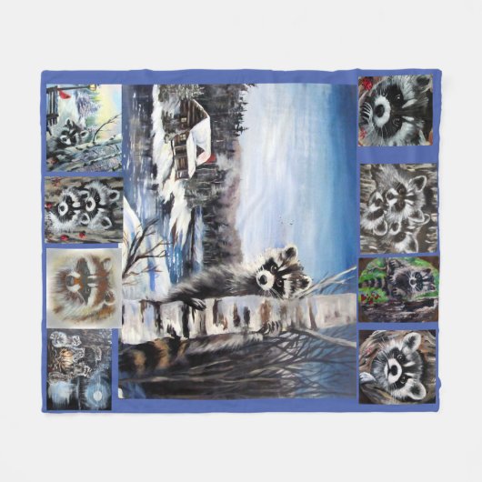 Raccoon Blanket Fleecedecke (Vorderseite (Horizontal))