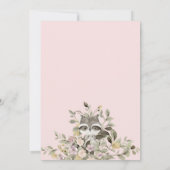 Raccoon Botanical Pink Baby Dusche Einladung (Rückseite)