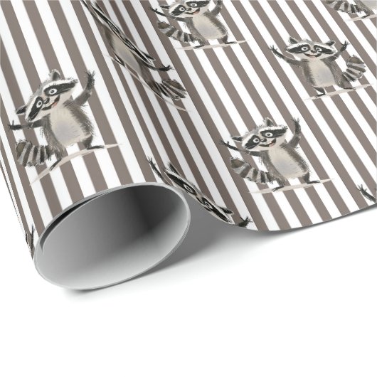 Raccoon braun Großformat für Handwerk oder Geschen Geschenkpapier (Rolleneckpunkt)