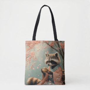 Raccoon Buddha: Friedlicher Tee unter Kirschbaum Tasche