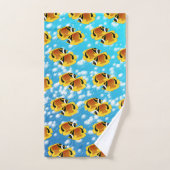 Raccoon Butterflyfish in Bubbly Water Badhandtuch Set (Handtuch)