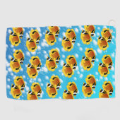 Raccoon Butterflyfish in Bubbly Water Golfhandtuch (Horizontal)