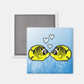 Raccoon Butterflyfish Liebe Magnet (Vorderseite/Rückseite)