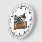 Raccoon Cabin Fieberwand Große Wanduhr (Winkel)