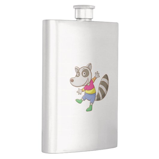 Raccoon-Cartoon Flachmann (Rechts)