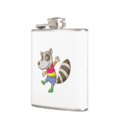 Raccoon-Cartoon Flachmann (Links)