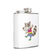 Raccoon-Cartoon Flachmann (Rechts)