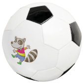 Raccoon-Cartoon Fußball (Dreiviertel)