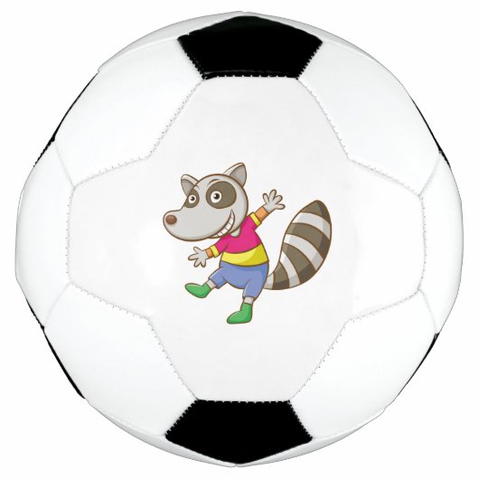 Raccoon-Cartoon Fußball (Vorderseite)