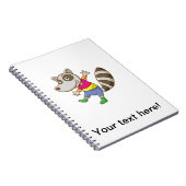 Raccoon-Cartoon Notizblock (Rechte Seite)