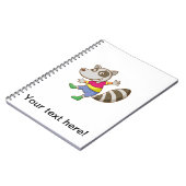 Raccoon-Cartoon Notizblock (Linke Seite)