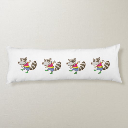 Raccoon-Cartoon Seitenschläferkissen (Rückseite)