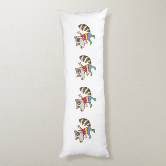 Raccoon-Cartoon Seitenschläferkissen (Rückseite (Vertikal))