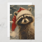 Raccoon Christmas Feiertagskarte (Vorne/Hinten)