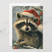 Raccoon Christmas Feiertagskarte (Vorne/Hinten)