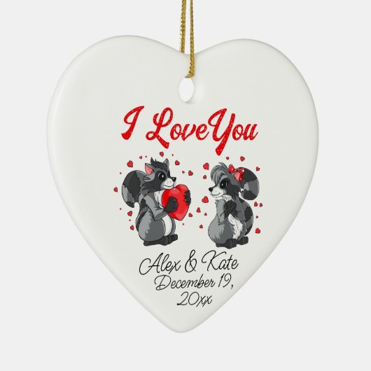 Raccoon Christmas Keramik Ornament (Rechts)