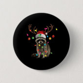 Raccoon Christmas Lights Funny Xmas Party Familie Button (Vorderseite)