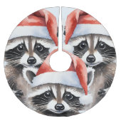 Raccoon Christmas Polyester Weihnachtsbaumdecke (Vorderseite)