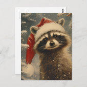 Raccoon Christmas Postkarte (Vorne/Hinten)