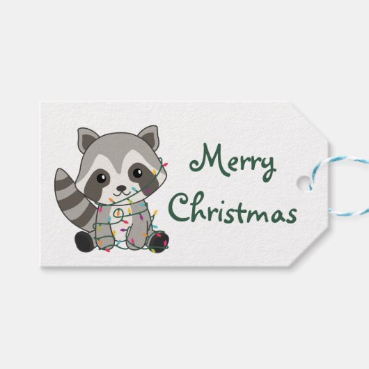 Raccoon Christmas Snow Winter Raccoons Trucker Hat Geschenkanhänger (Vorderseite (Horizontal))