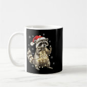 Raccoon Christmas Tree Lights Pajama Racoon Lover Kaffeetasse (Links)
