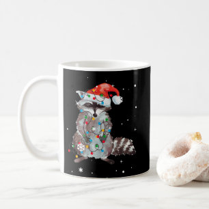 Raccoon Christmas Tree Lights Pajama Racoon Lover Kaffeetasse