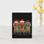 Raccoon Christmas Tree Lights Pajama Racoon Lover  Karte (Gelbe Blume)