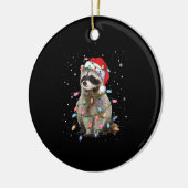 Raccoon Christmas Tree Lights Pajama Racoon Lover Keramik Ornament (Links)