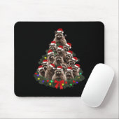 Raccoon Christmas Tree Lights Pajama Racoon Lover Mousepad (Mit Mouse)