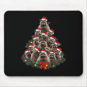 Raccoon Christmas Tree Lights Pajama Racoon Lover  Mousepad (Vorne)