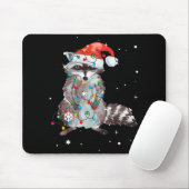 Raccoon Christmas Tree Lights Pajama Racoon Lover Mousepad (Mit Mouse)