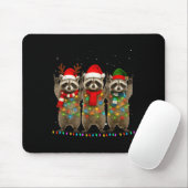 Raccoon Christmas Tree Lights Pajama Racoon Lover Mousepad (Mit Mouse)