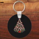 Raccoon Christmas Tree Lights Pajama Racoon Lover Schlüsselanhänger (Vorderseite)