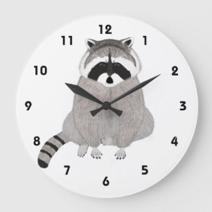 Raccoon Clock Große Wanduhr