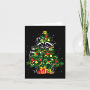 Raccoon Cosplay Xmas Tree Matching Animal Lover Ki Karte
