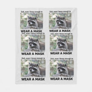 Raccoon Covid frage für ein Maskencover Fleece Bl