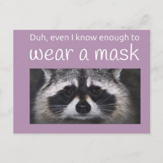 Raccoon Covid fragte für die Maske von Funnycomb Postkarte