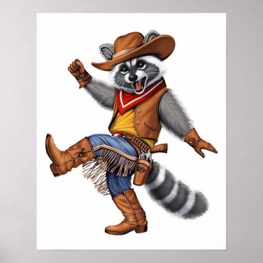 Raccoon Cowboy Poster (Vorne)