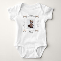 Raccoon Crochet Animal Baby Bodysuit Custom